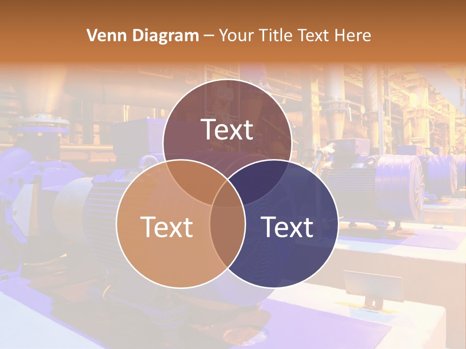 A Large Industrial Power Plant With Blue Pipes PowerPoint Template