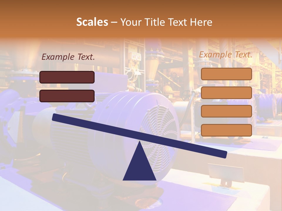 A Large Industrial Power Plant With Blue Pipes PowerPoint Template