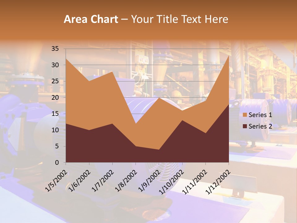 A Large Industrial Power Plant With Blue Pipes PowerPoint Template