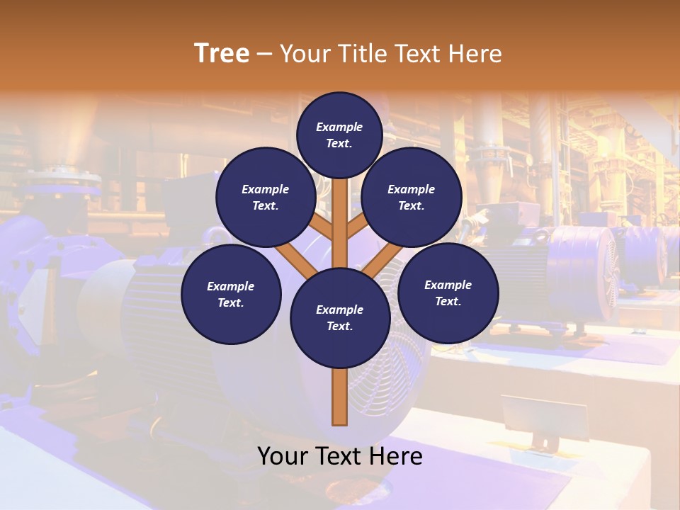 A Large Industrial Power Plant With Blue Pipes PowerPoint Template