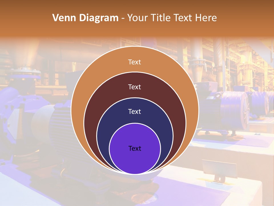 A Large Industrial Power Plant With Blue Pipes PowerPoint Template