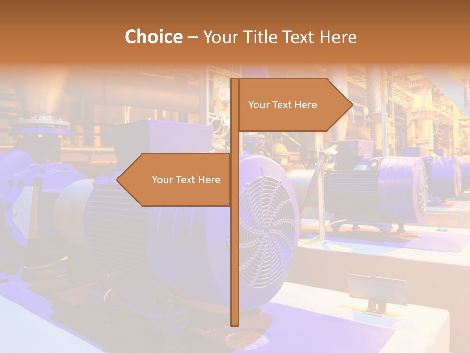A Large Industrial Power Plant With Blue Pipes PowerPoint Template