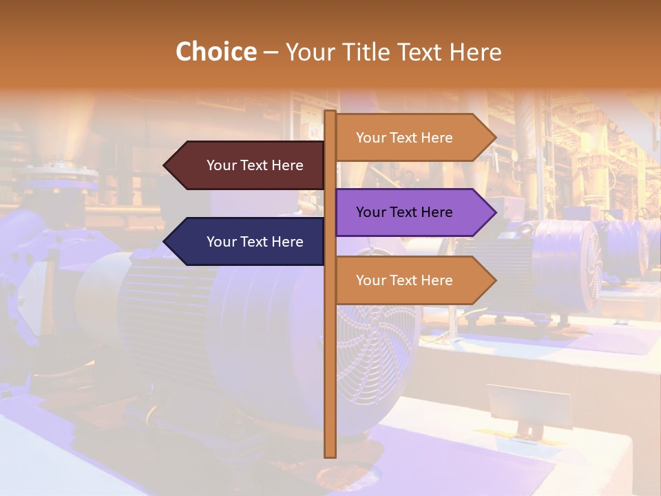 A Large Industrial Power Plant With Blue Pipes PowerPoint Template