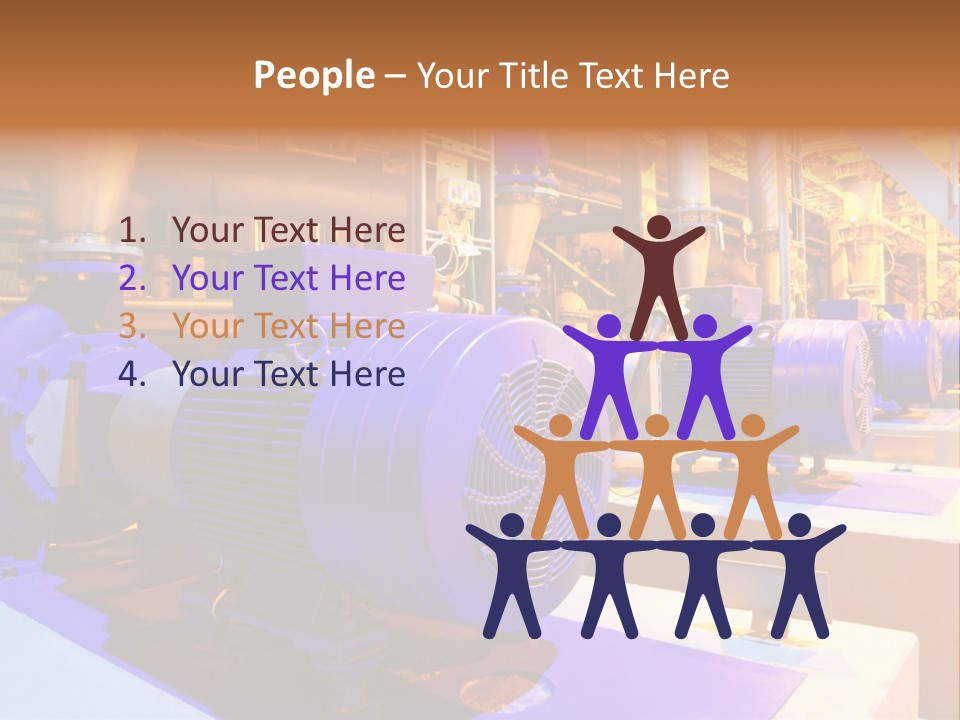 A Large Industrial Power Plant With Blue Pipes PowerPoint Template