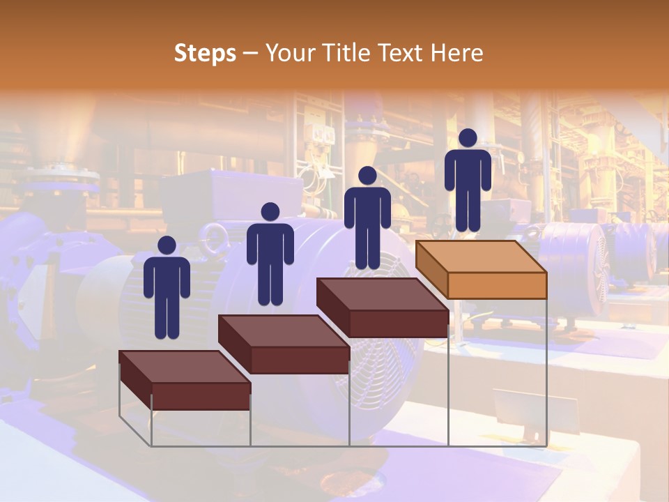 A Large Industrial Power Plant With Blue Pipes PowerPoint Template