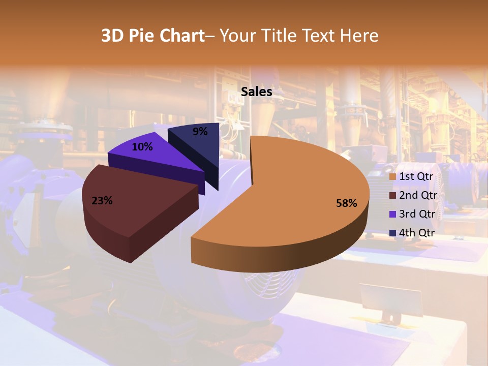 A Large Industrial Power Plant With Blue Pipes PowerPoint Template