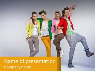 A Group Of Young People Jumping In The Air PowerPoint Template