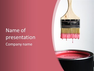 A Paintbrush With A Pink And Yellow Paint On It PowerPoint Template