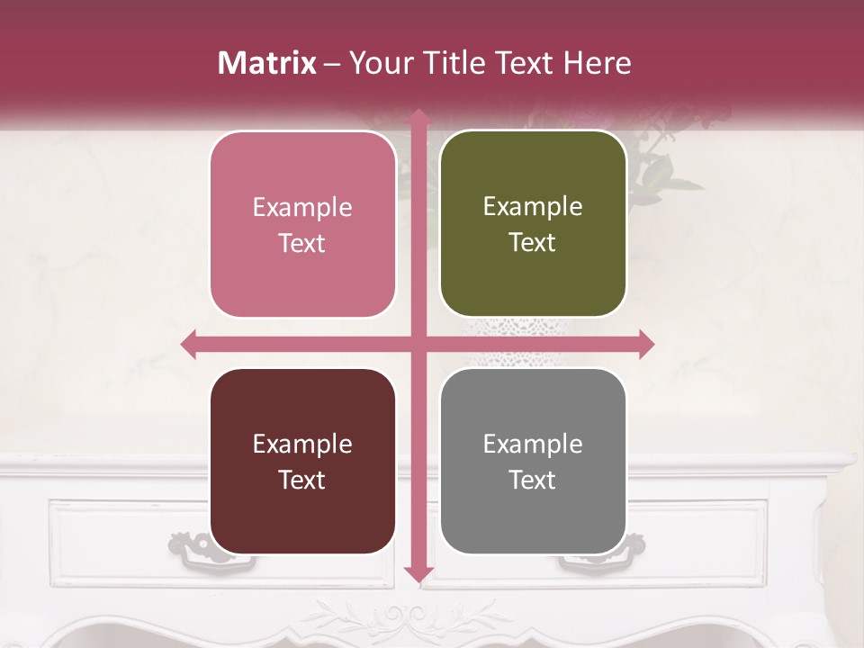 A Vase With Pink Flowers On A White Table PowerPoint Template