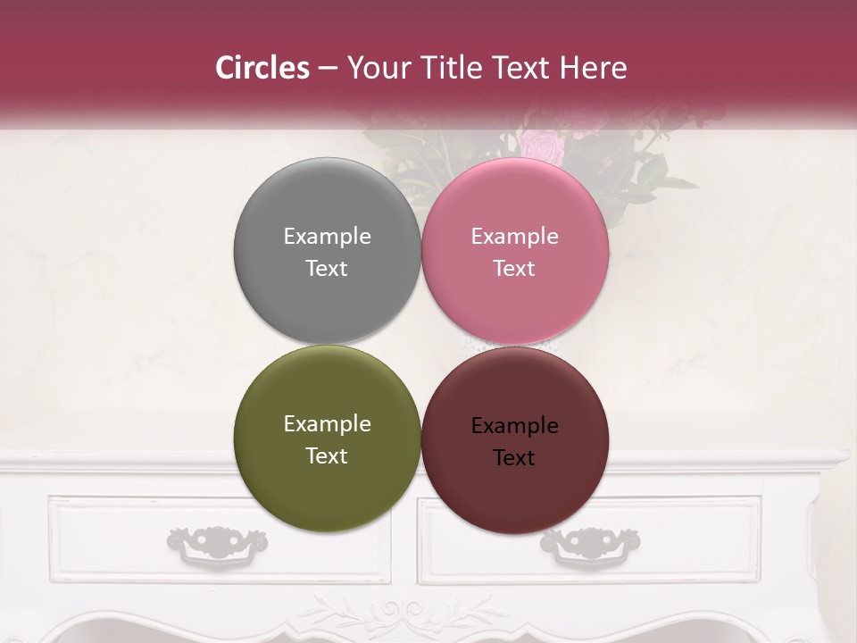 A Vase With Pink Flowers On A White Table PowerPoint Template