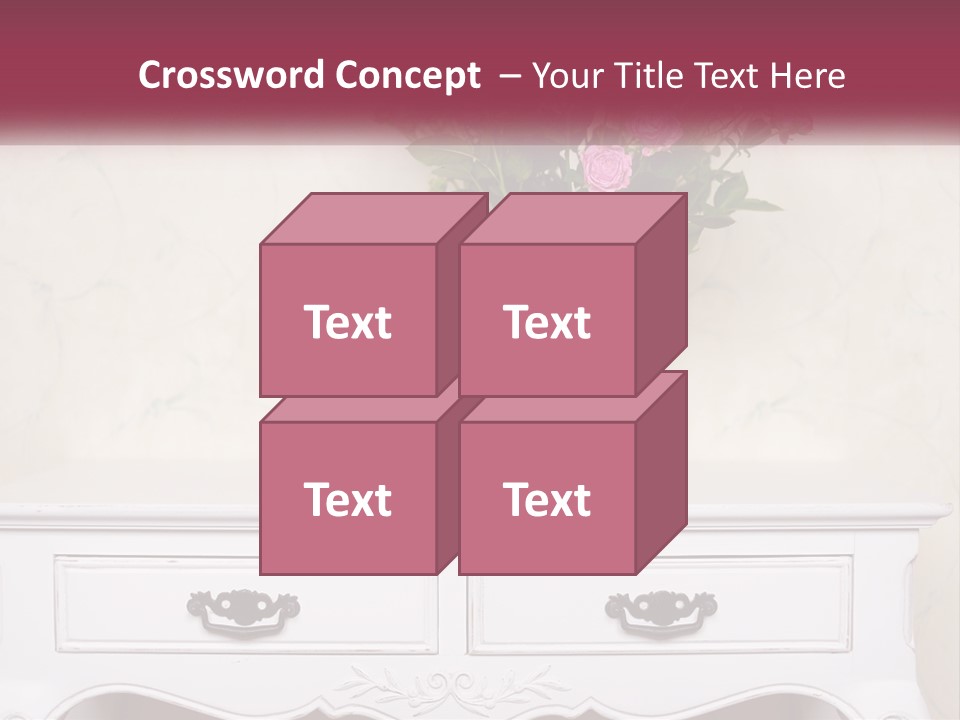 A Vase With Pink Flowers On A White Table PowerPoint Template