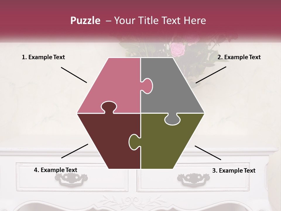 A Vase With Pink Flowers On A White Table PowerPoint Template