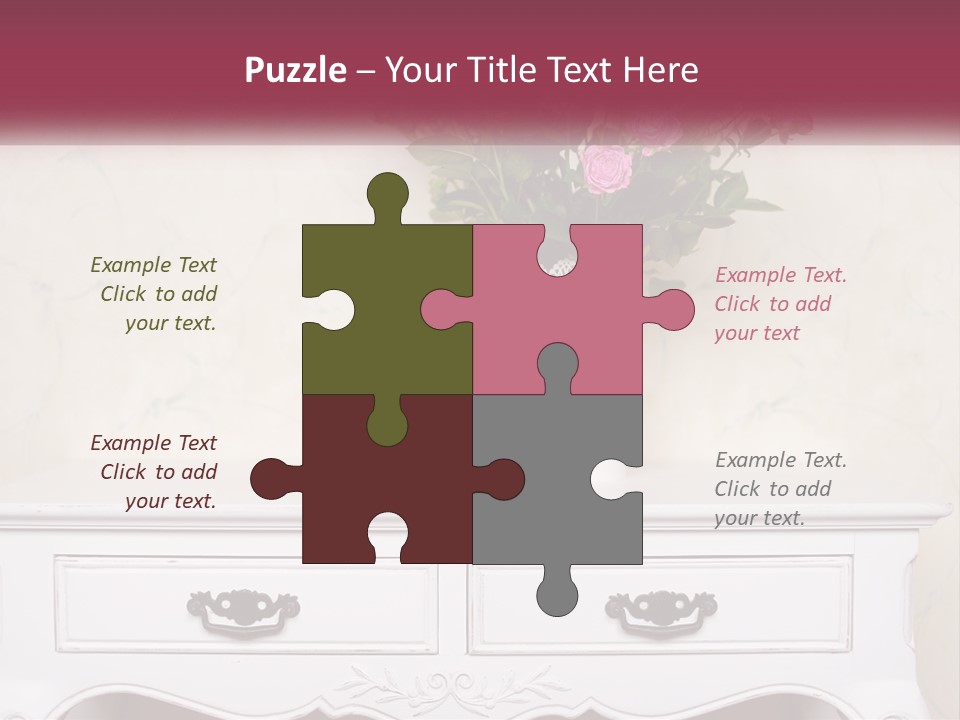 A Vase With Pink Flowers On A White Table PowerPoint Template