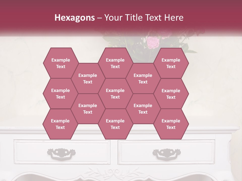 A Vase With Pink Flowers On A White Table PowerPoint Template