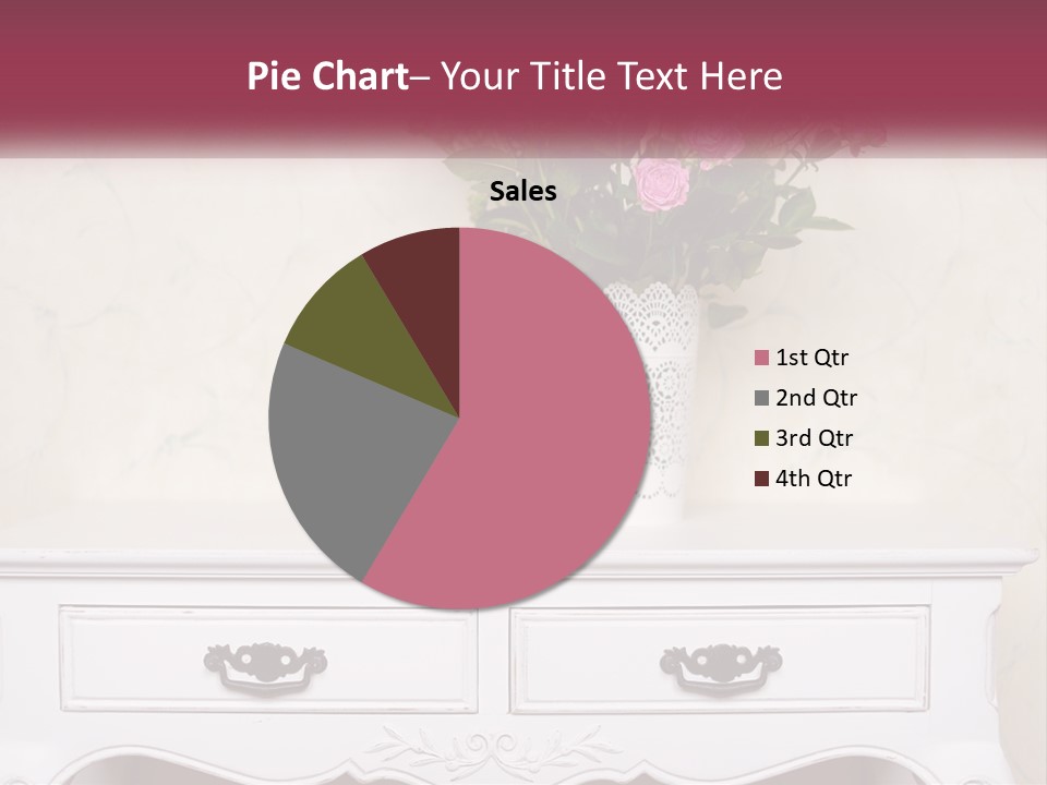A Vase With Pink Flowers On A White Table PowerPoint Template