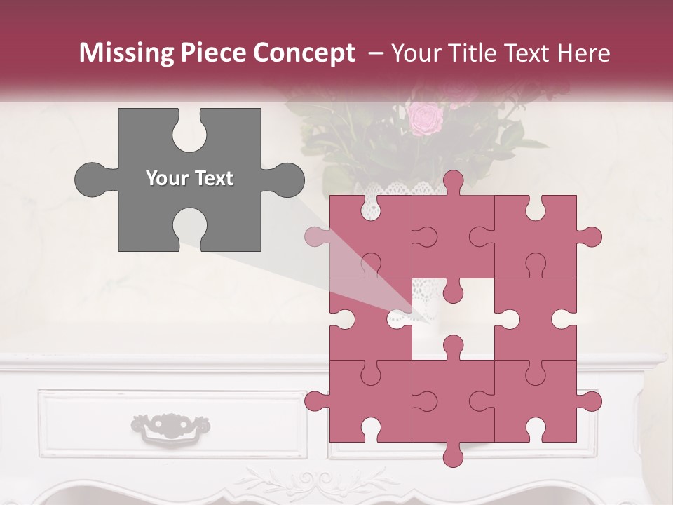 A Vase With Pink Flowers On A White Table PowerPoint Template