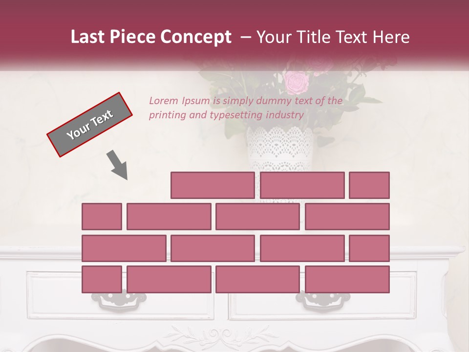 A Vase With Pink Flowers On A White Table PowerPoint Template