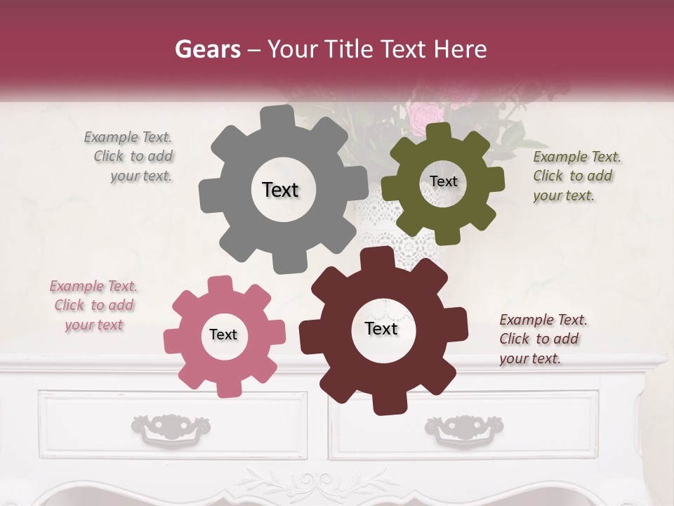 A Vase With Pink Flowers On A White Table PowerPoint Template