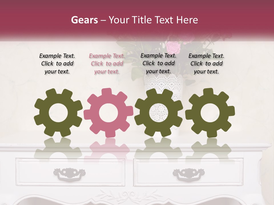 A Vase With Pink Flowers On A White Table PowerPoint Template