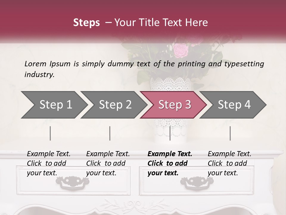 A Vase With Pink Flowers On A White Table PowerPoint Template