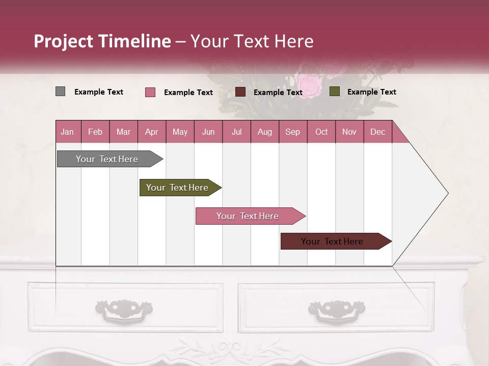 A Vase With Pink Flowers On A White Table PowerPoint Template