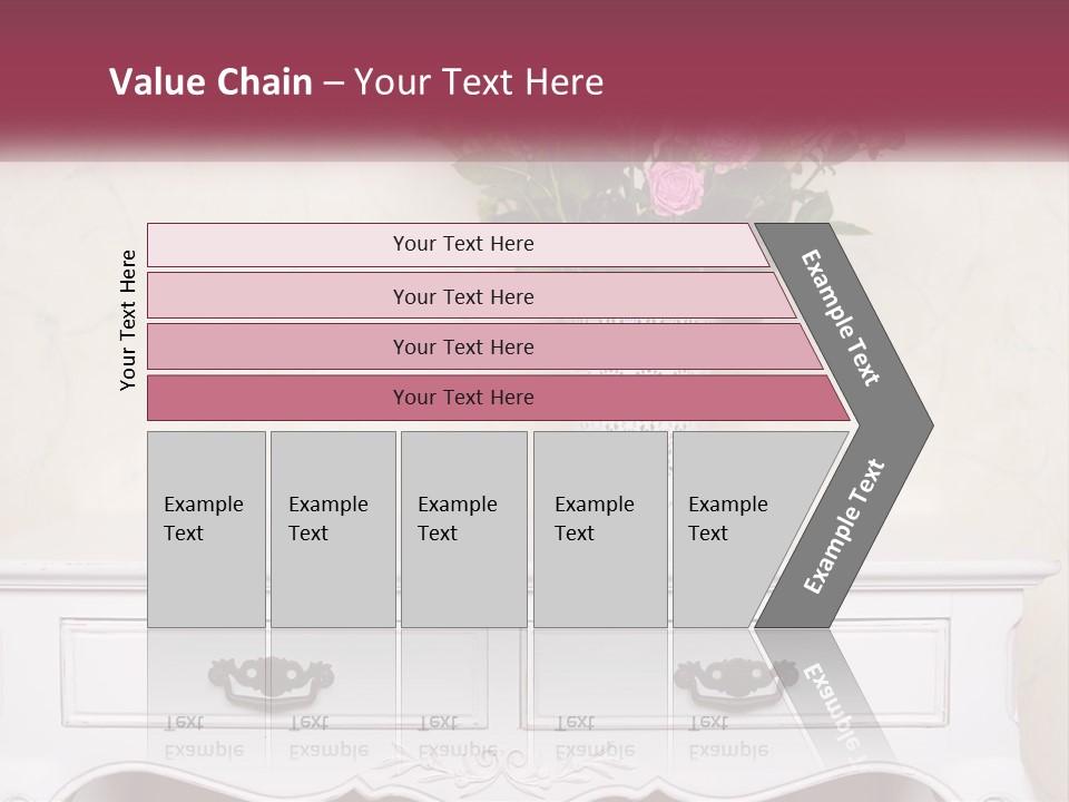 A Vase With Pink Flowers On A White Table PowerPoint Template