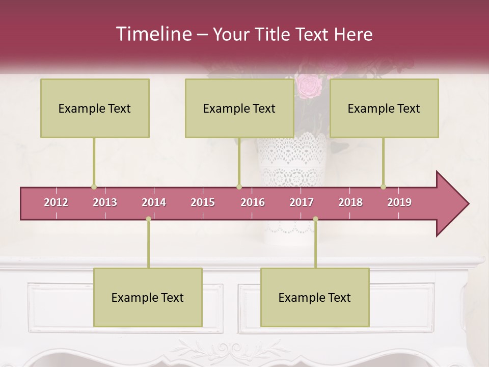 A Vase With Pink Flowers On A White Table PowerPoint Template