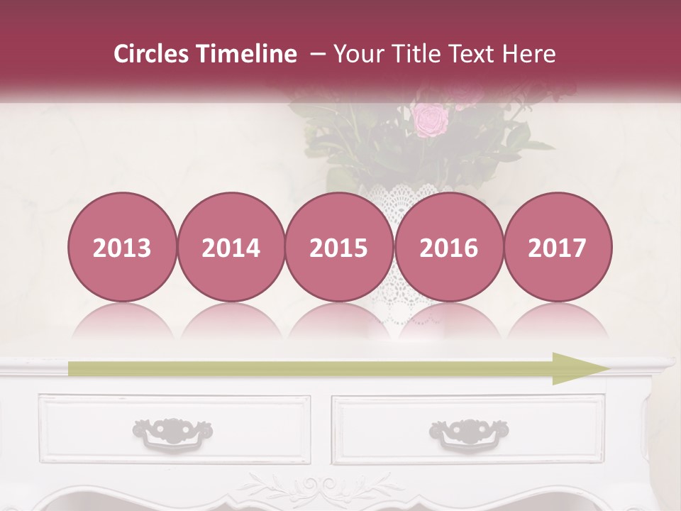 A Vase With Pink Flowers On A White Table PowerPoint Template