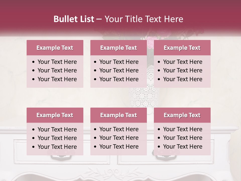 A Vase With Pink Flowers On A White Table PowerPoint Template