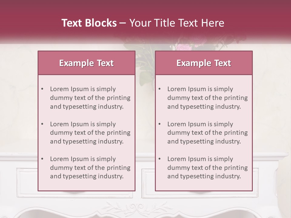 A Vase With Pink Flowers On A White Table PowerPoint Template