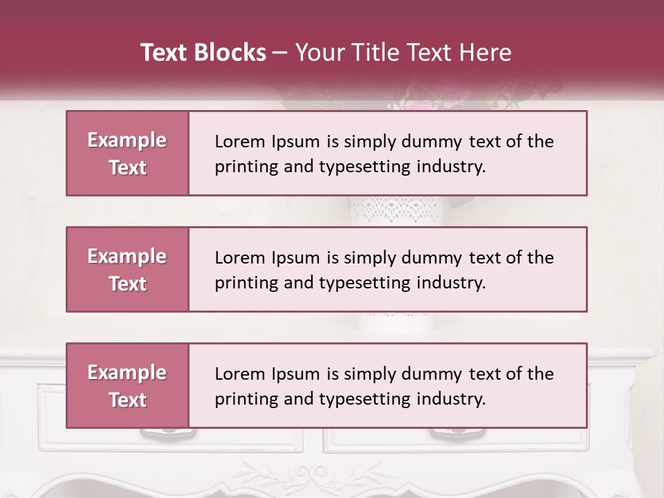 A Vase With Pink Flowers On A White Table PowerPoint Template