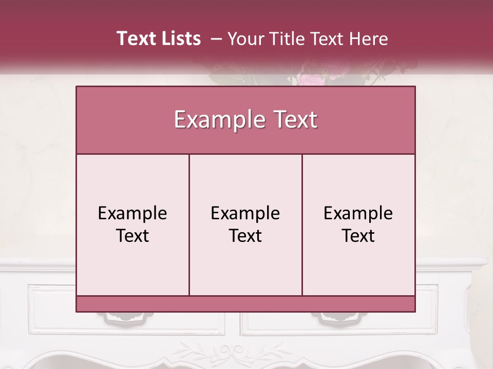 A Vase With Pink Flowers On A White Table PowerPoint Template