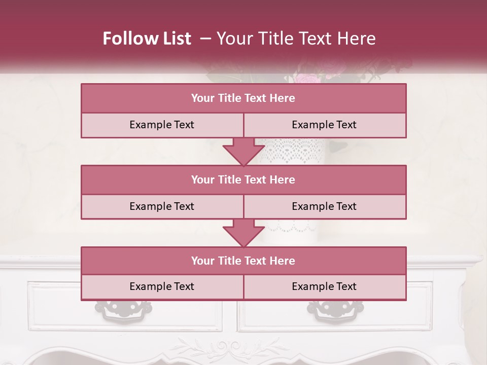 A Vase With Pink Flowers On A White Table PowerPoint Template