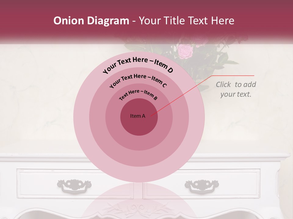 A Vase With Pink Flowers On A White Table PowerPoint Template