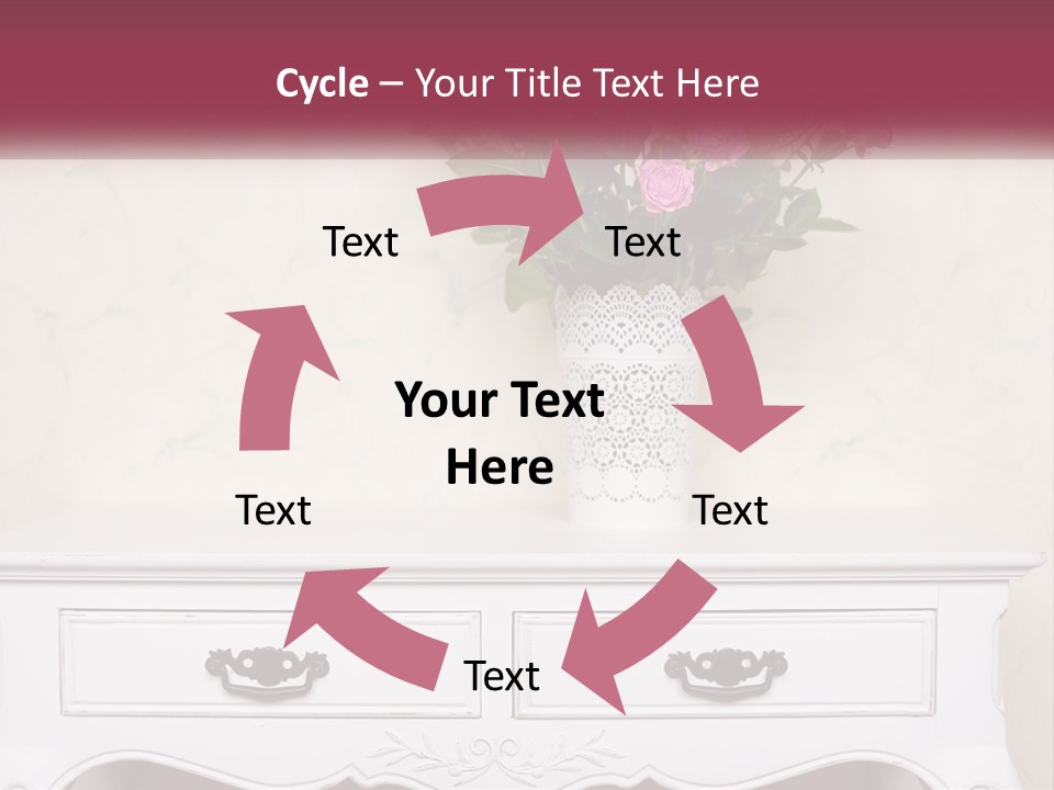 A Vase With Pink Flowers On A White Table PowerPoint Template