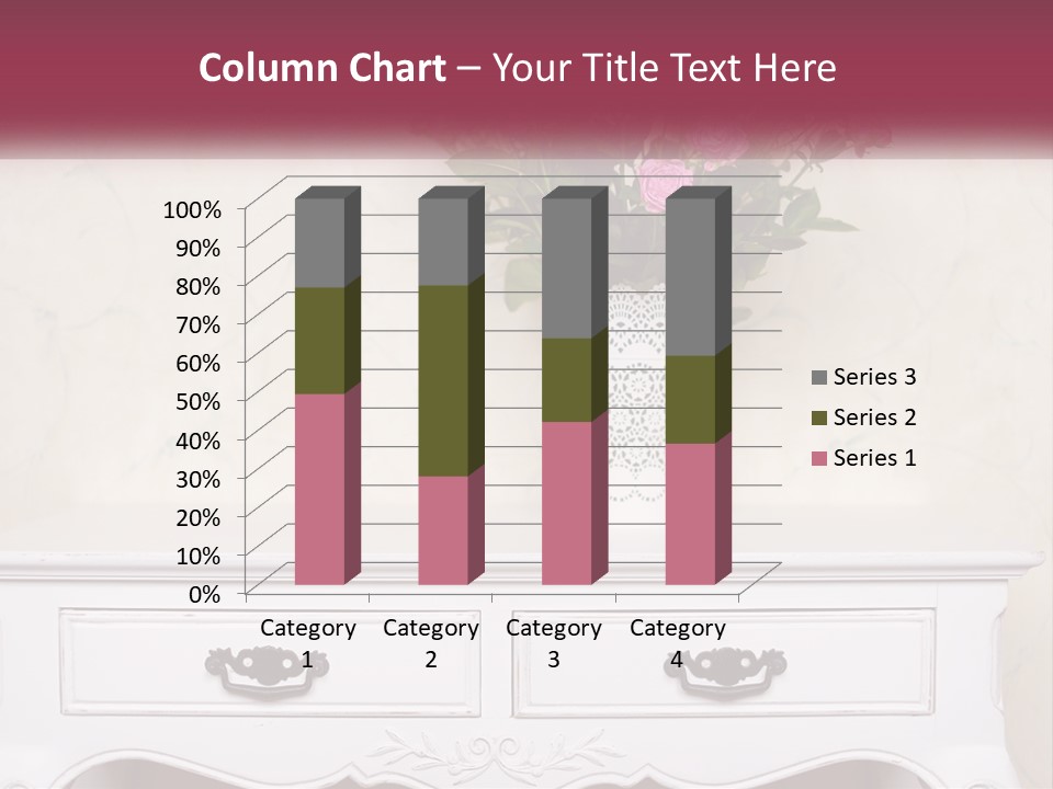 A Vase With Pink Flowers On A White Table PowerPoint Template