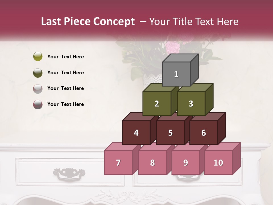 A Vase With Pink Flowers On A White Table PowerPoint Template