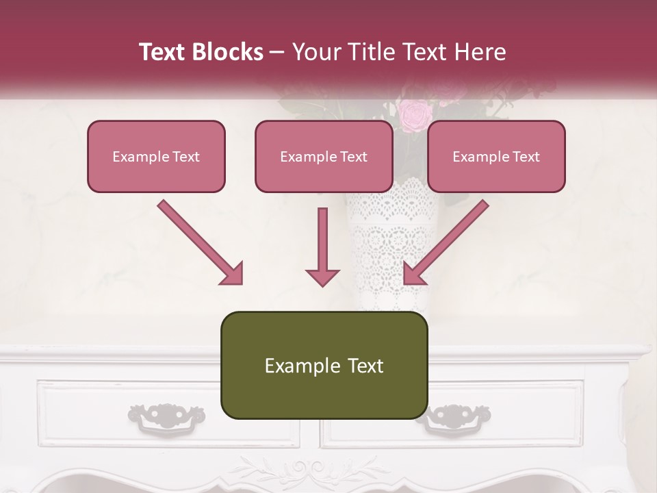 A Vase With Pink Flowers On A White Table PowerPoint Template
