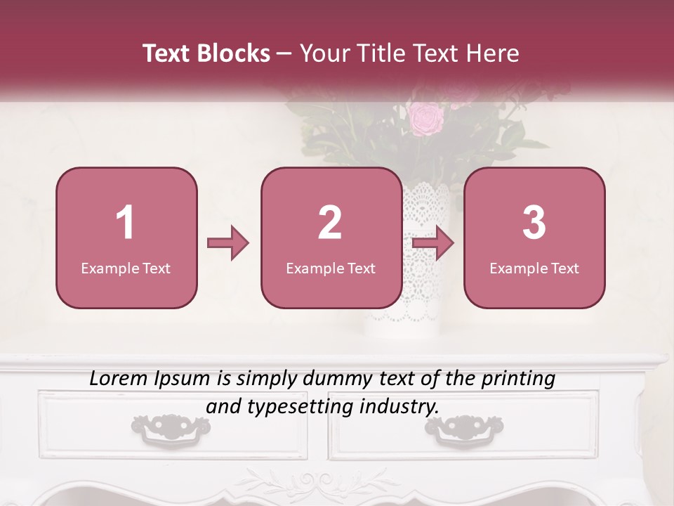 A Vase With Pink Flowers On A White Table PowerPoint Template