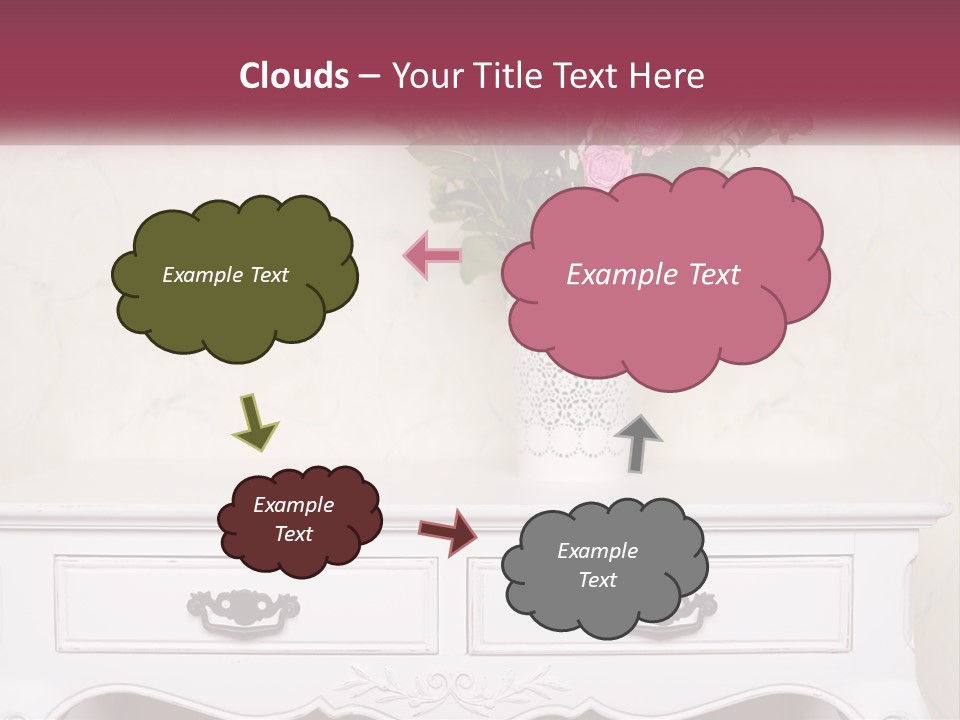 A Vase With Pink Flowers On A White Table PowerPoint Template