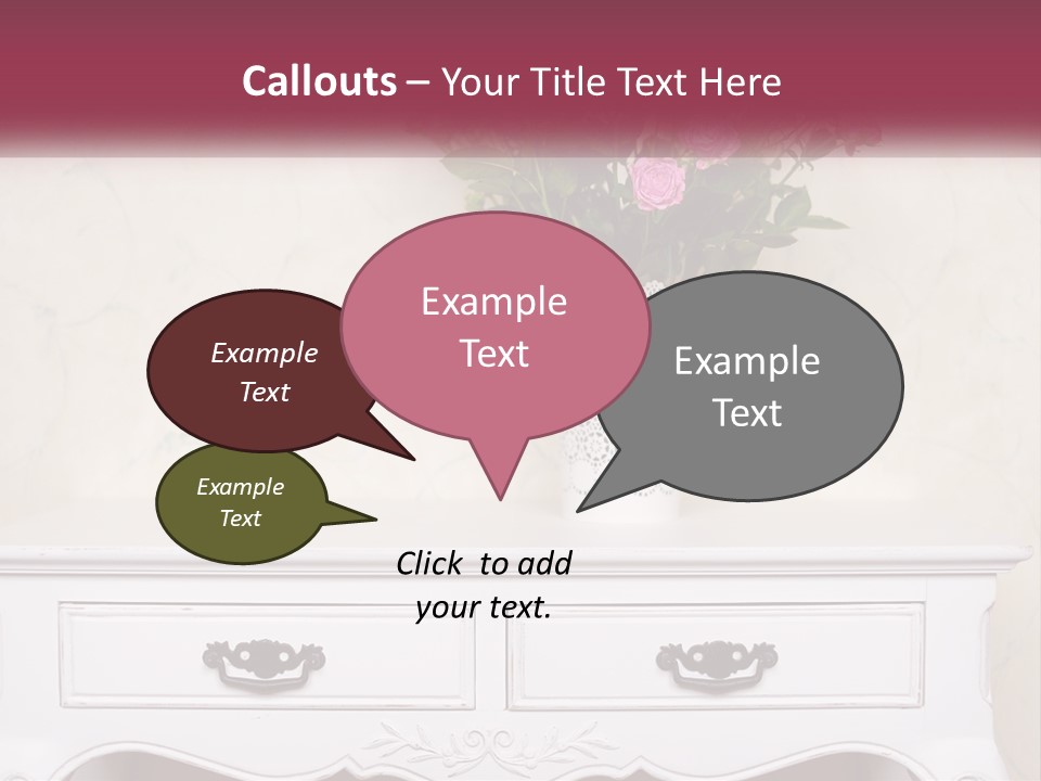 A Vase With Pink Flowers On A White Table PowerPoint Template