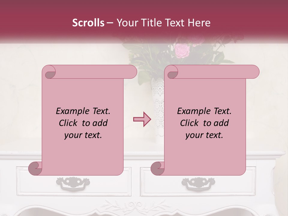 A Vase With Pink Flowers On A White Table PowerPoint Template