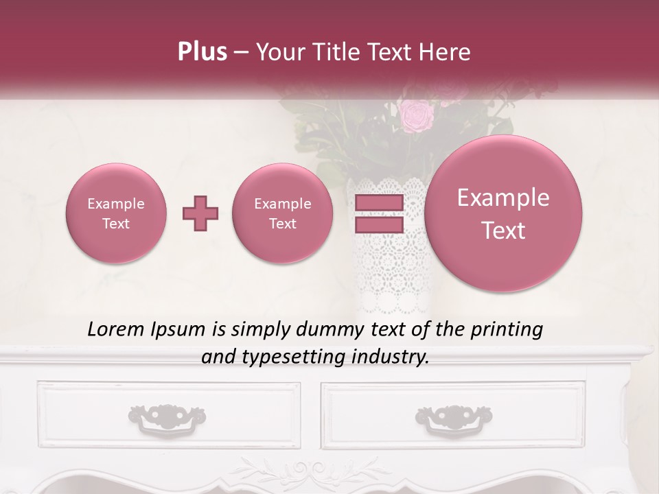 A Vase With Pink Flowers On A White Table PowerPoint Template
