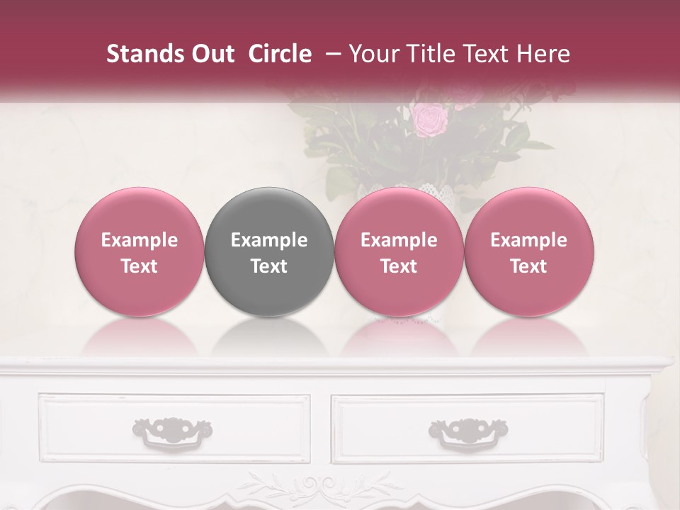 A Vase With Pink Flowers On A White Table PowerPoint Template