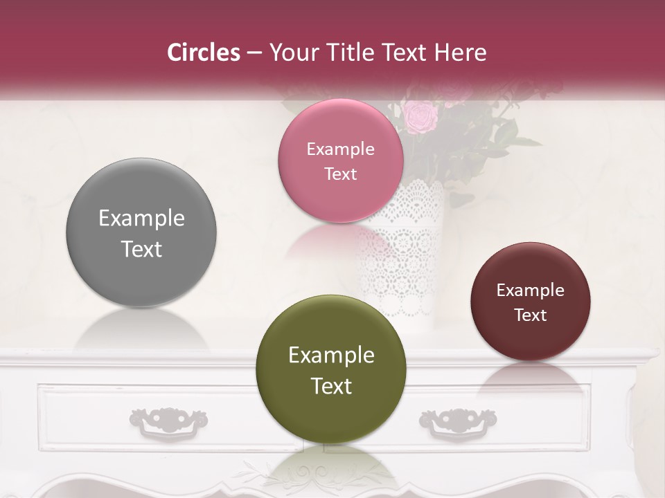 A Vase With Pink Flowers On A White Table PowerPoint Template