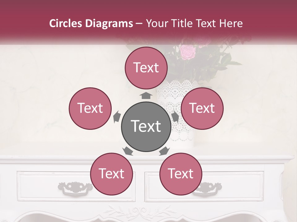 A Vase With Pink Flowers On A White Table PowerPoint Template