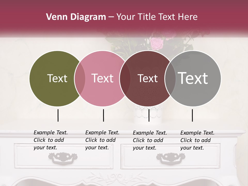 A Vase With Pink Flowers On A White Table PowerPoint Template