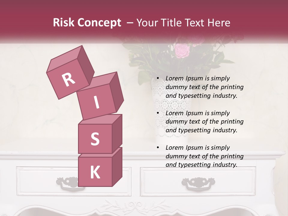 A Vase With Pink Flowers On A White Table PowerPoint Template