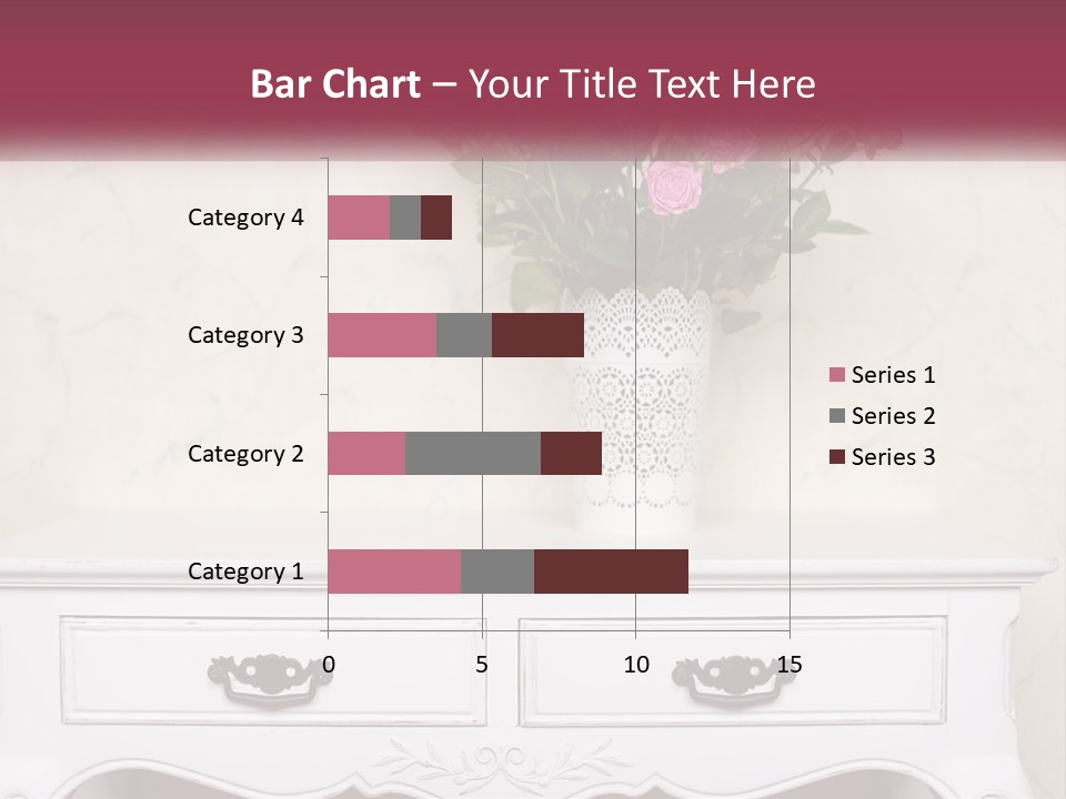 A Vase With Pink Flowers On A White Table PowerPoint Template
