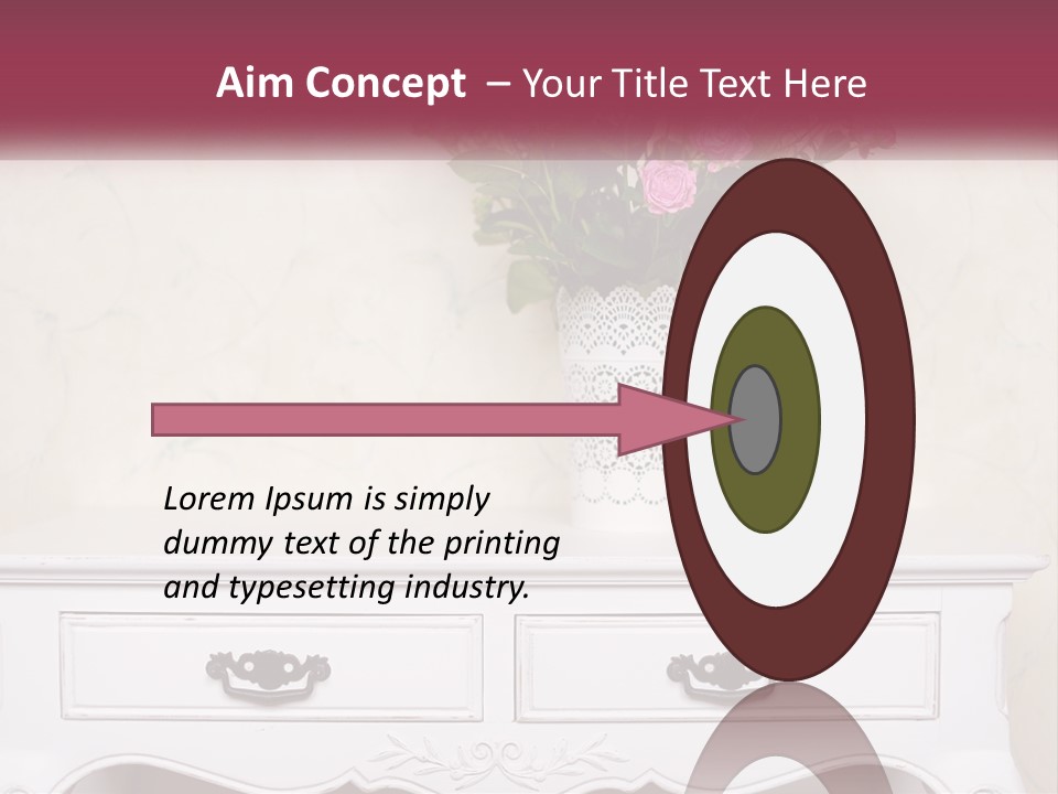 A Vase With Pink Flowers On A White Table PowerPoint Template